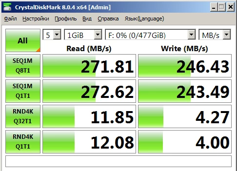 Было exFat, отформатировал NTFS, тестировал через плату расширения USB3 (лень сейчас искать характеристики) и кабель 1.8м, результат на фотке.
В системе видится как диск (не как внешний носитель).
Тактильно приятная штучка (хотя люблю металлические монокорпуса).