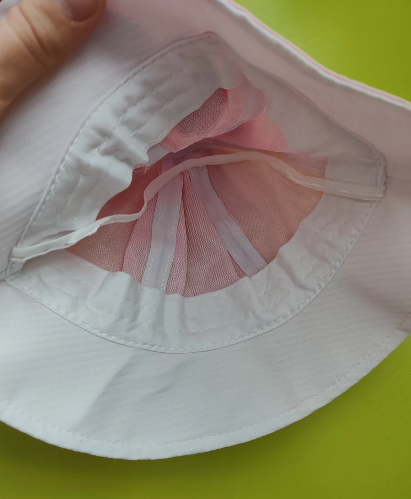 Милая панама и цена отличная. Ребёнку в полтора года не большая, отлично села.Ткань не плотная,для лета самое то.