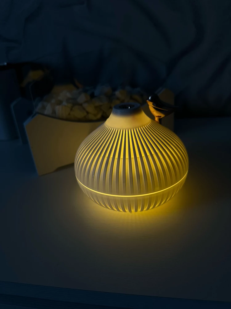 Отличный увлажнитель воздуха и как ночник тоже хорошо работает, вообще безшумный , сейчас без него в доме никуда