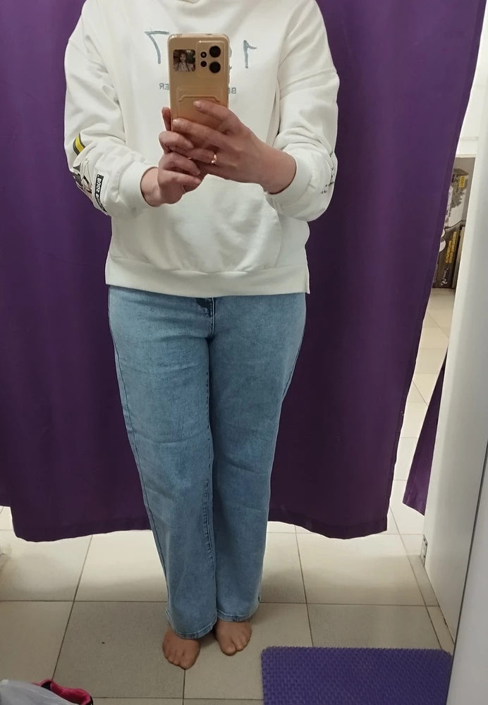 Классные джинсы, заказала себе увидев их у подружки, на свой размер 46-48 взяла 29 размер. Спасибо покупкой довольна.