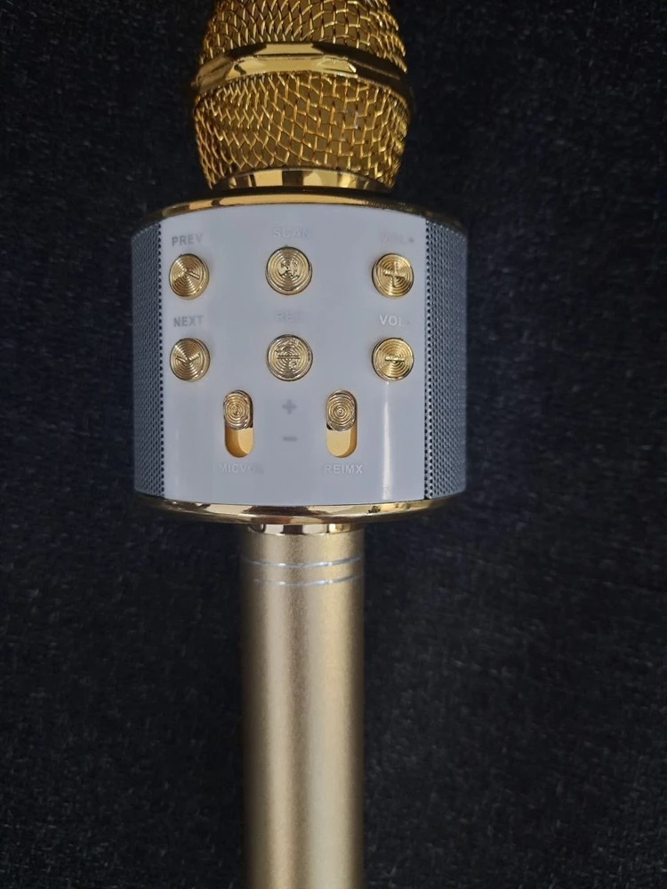 классный микрофон, звук хороший, цвет яркий, заряжается быстро так-то, мне понравился