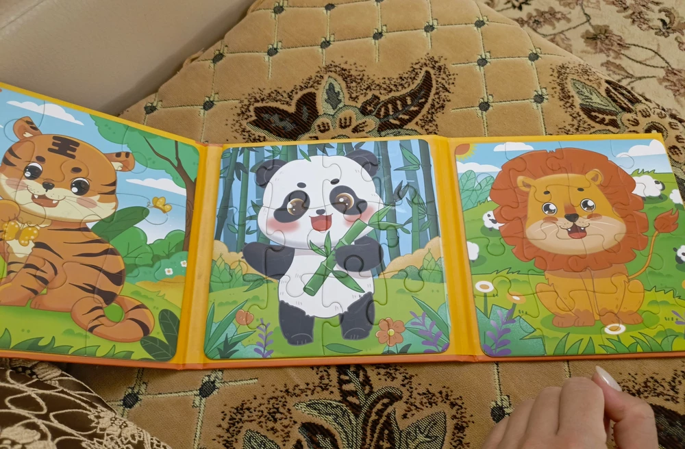 Всё здорово! Магнитятся детали отлично, буду учить малыша складывать пазлы. Спасибо большое производителю! Рекомендую!